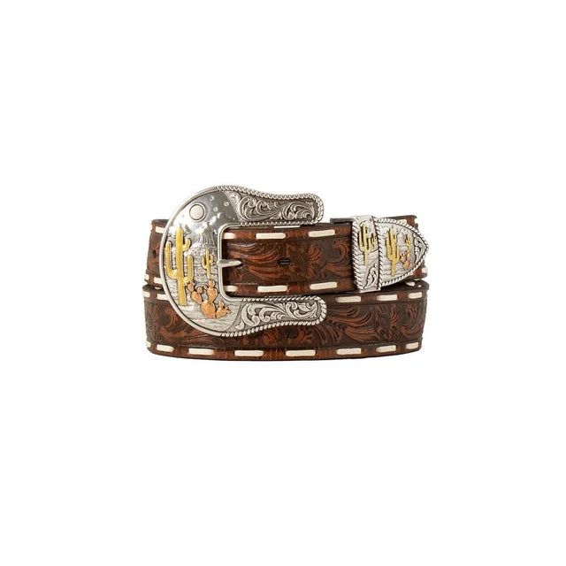 Angel Ranch Women's Floral Embossed Laced Belt