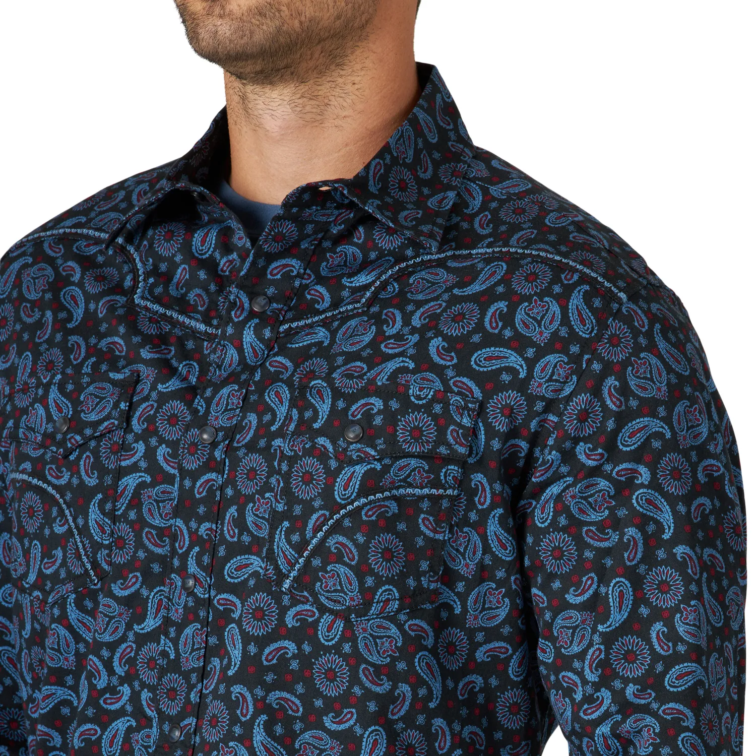 Wrangler Mens Rock 47 LS Snap Shirt