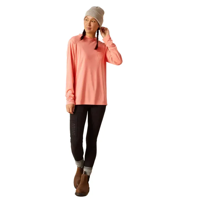 Ariat Women's Rebar Sunblocker Hooded T-Shirt - Shell Pink