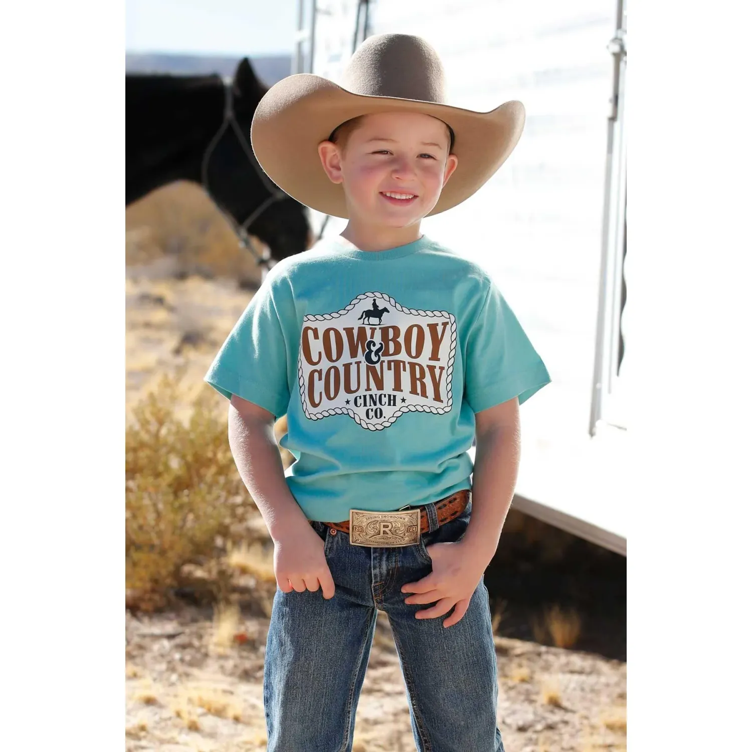 Cinch Boys Short Sleeve Tee Shirt - Blue - MTT7670176