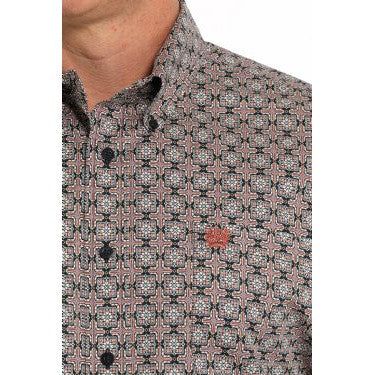 Cinch Men's Long Sleeve Medallion Print Shirt - Navy