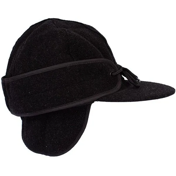 Wyoming Trader Black Yukon Wool Cap, Size: 6 7/8