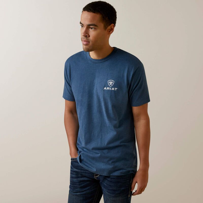 Ariat Men's Daytona Stripes T-Shirt Sailor Blue Heather
