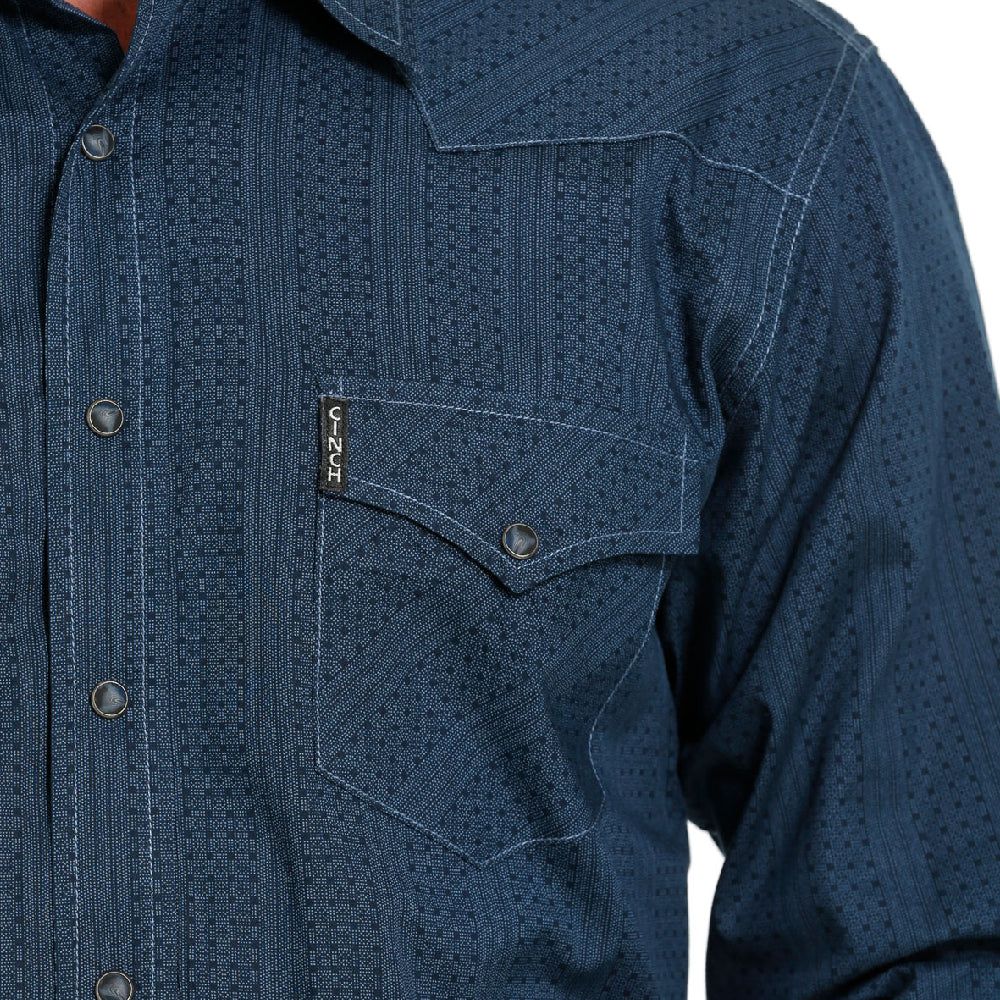 Cinch Men's Long Sleeve Modern Fit Snap Shirt - Navy