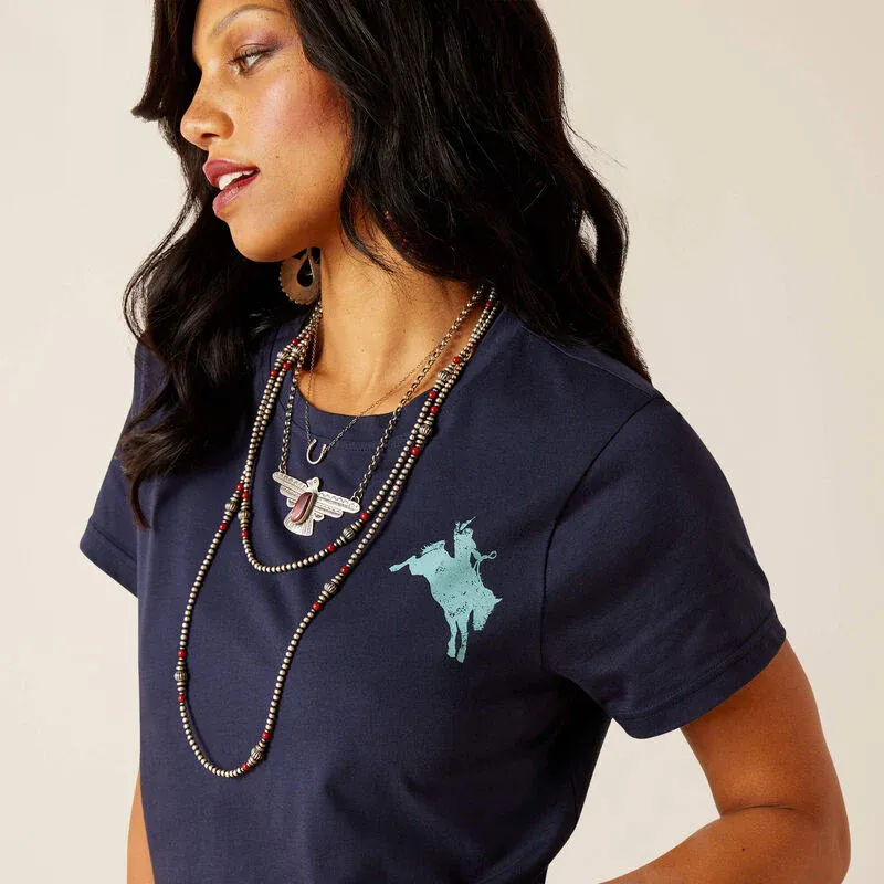 Ariat Women's Bronco Short Sleeve T-Shirt - Navy