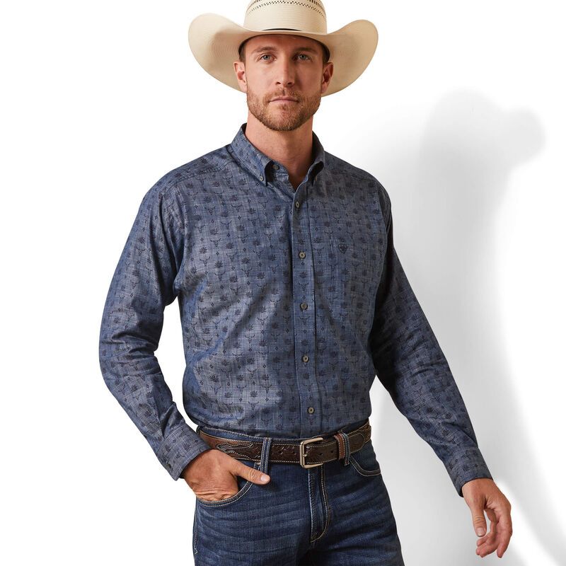 Ariat Mens Noah Classic Fit Shirt - Blue