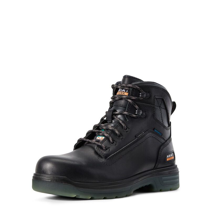 Ariat Mens Turbo 6" Waterproof CSA Carbon Toe Work Boots - Black