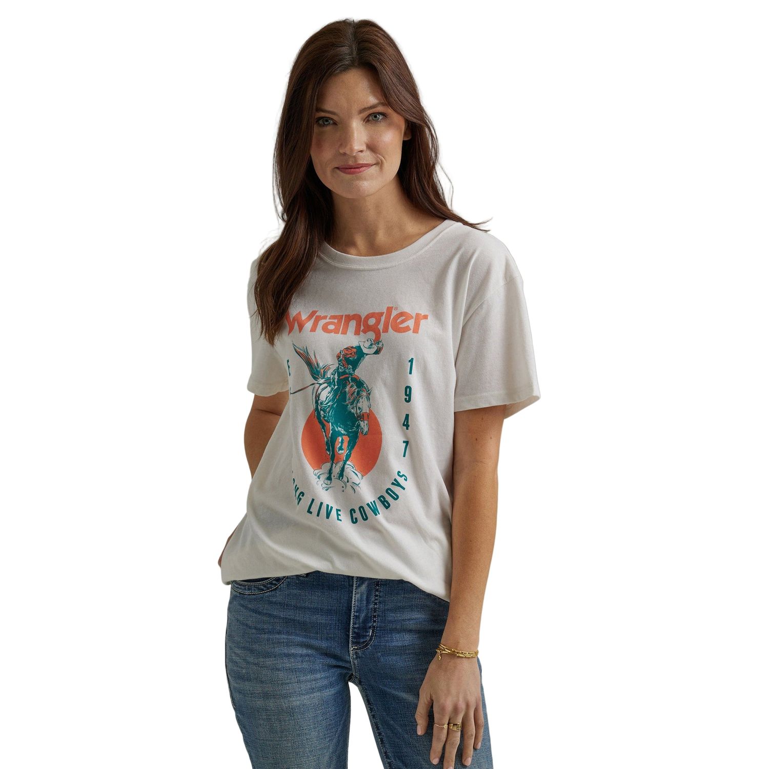 Wrangler Women's Long Live Boyfriend Tee - Grey
