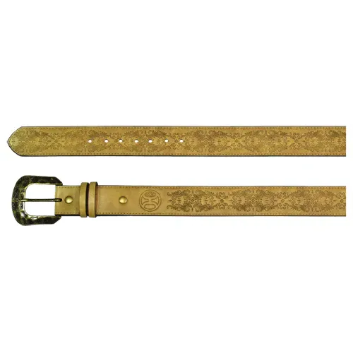 Hooey Ladies Belt Cognac Scroll, Size: S