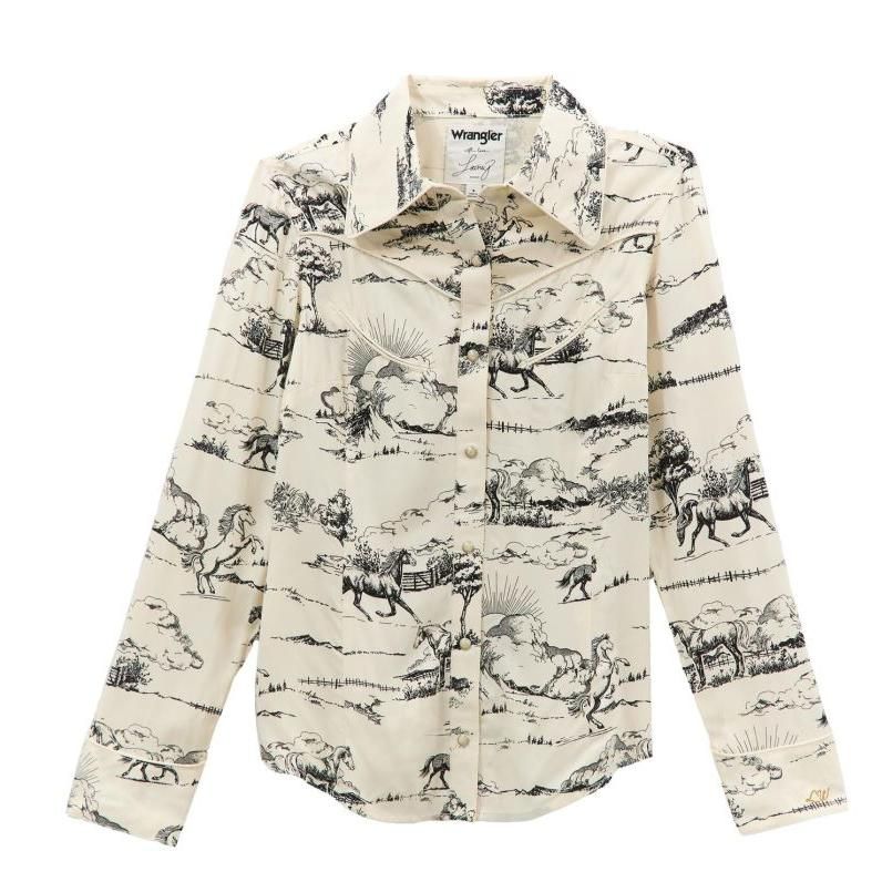 Wrangler Lainey Wilson Long Sleeve Landscape Western Shirt- Landscape