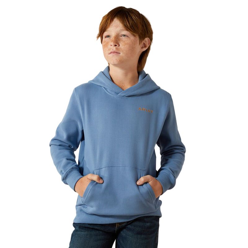 Ariat Boy's Sun Valley Circle Hoodie - Coronet Blue