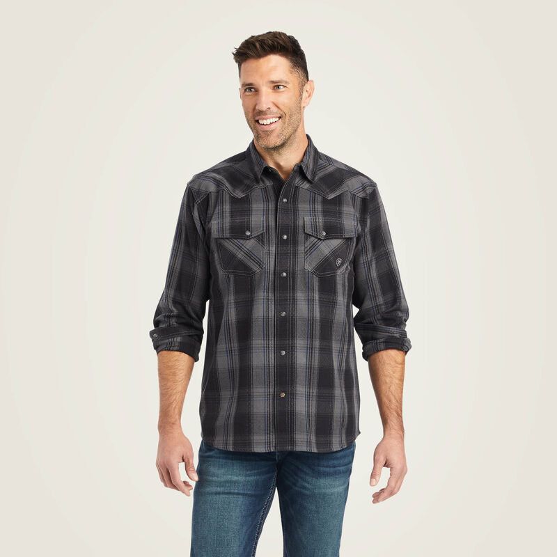 Ariat Mens Herrold Retro Snap LS Shirt Black
