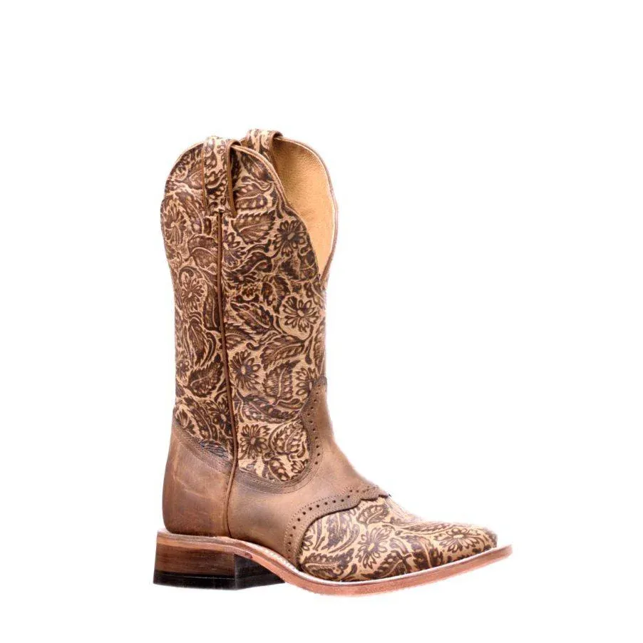 Boulet Women's Wide Square Toe Western Boots - Daisy Sand, Size: 6