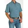 Cinch Men's Short Sleeve Go Print Arena Western Shirt - Teal, Size: XS