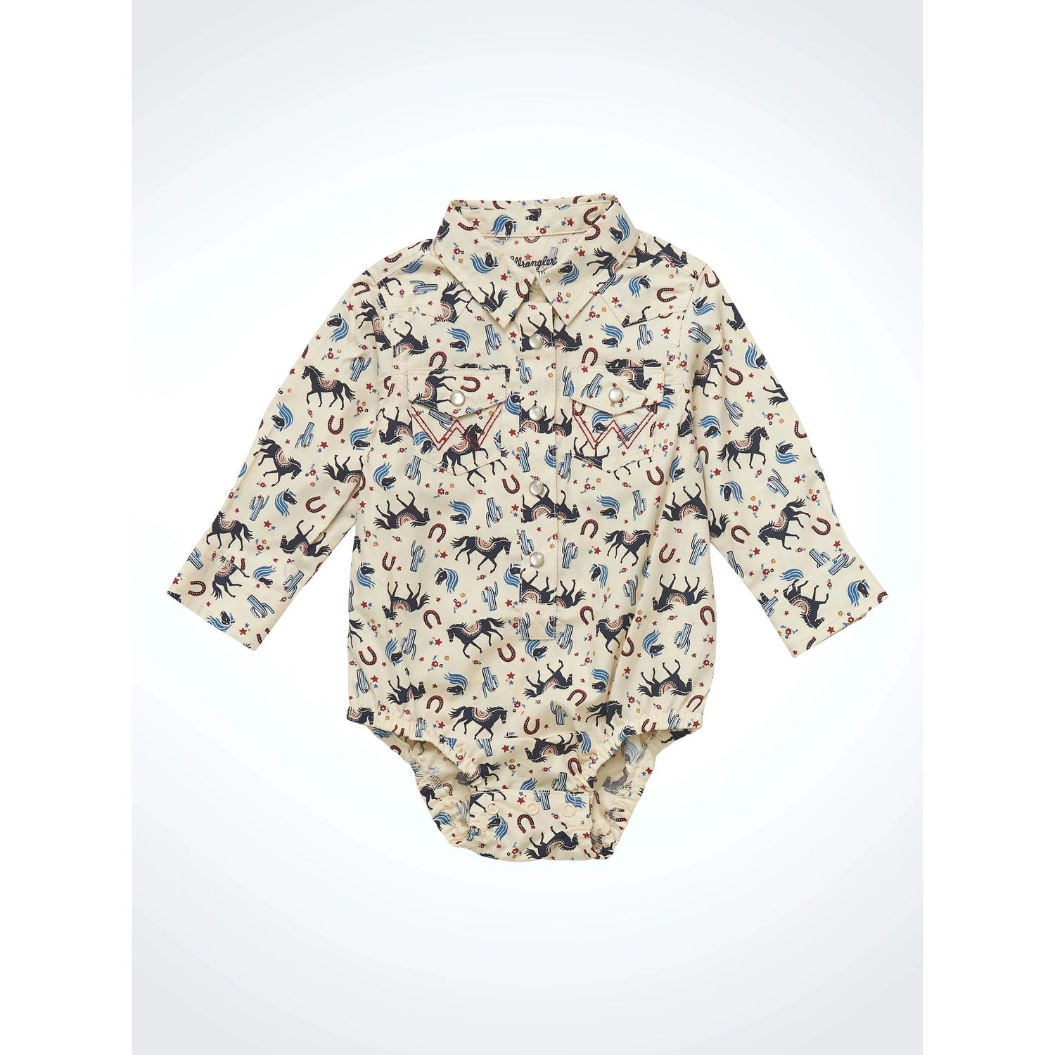Wrangler Baby Girl Horse Print Bodysuit - Cream