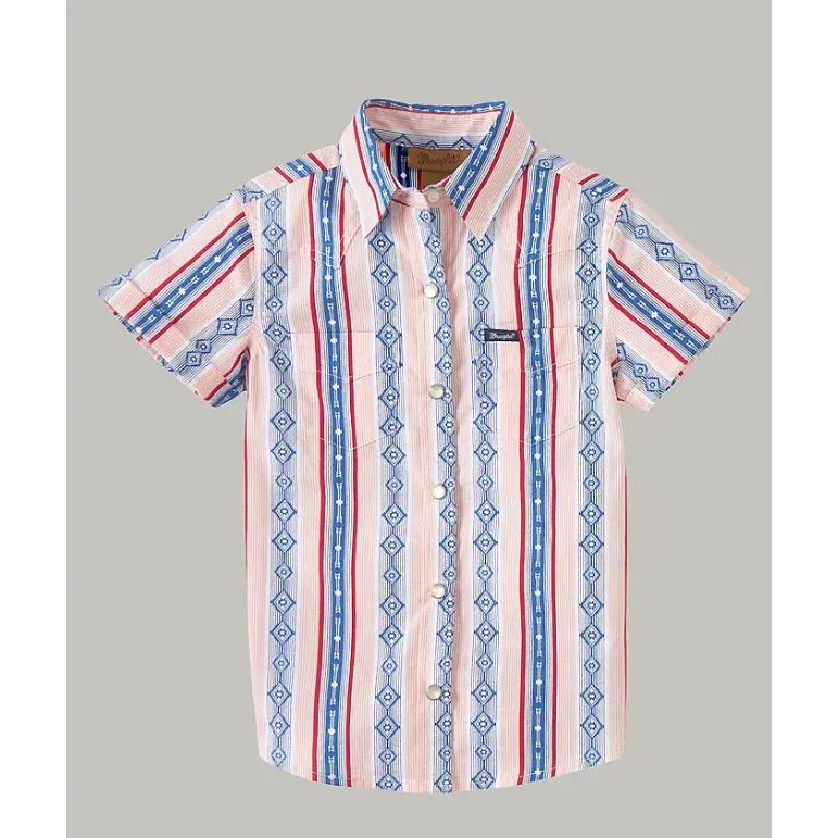 Wrangler Girl's Western Top - Bubble Pink, Size: XS