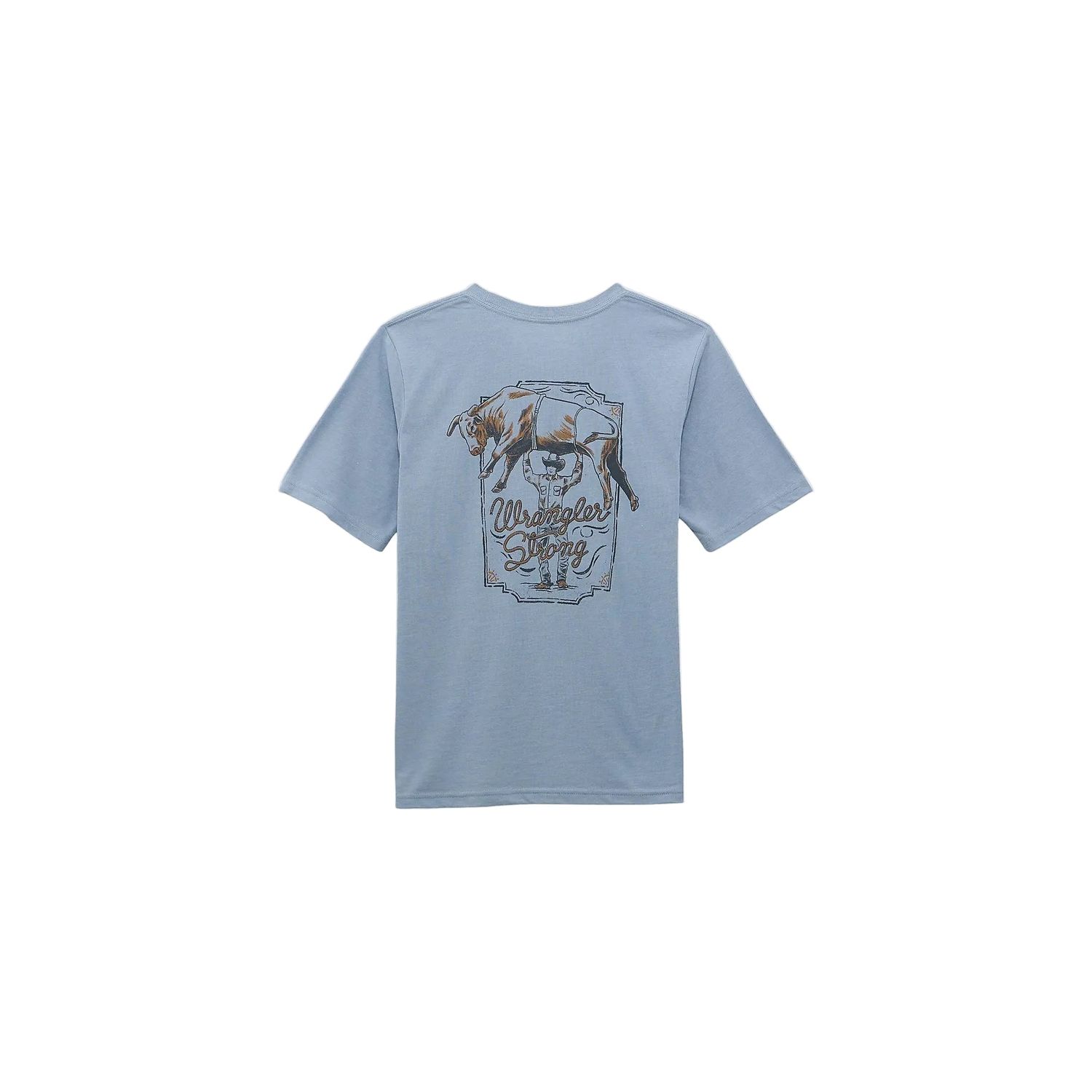 Wrangler Boy's Wrangler Back Rodeo Graphic Short Sleeve Tee Shirt - Ashley Blue Heather