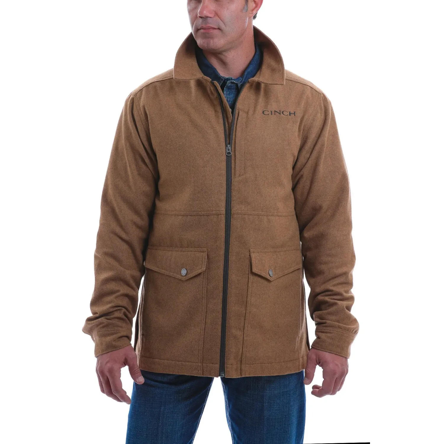 Cinch Men's 3/4 Length Jacket Brown, Size: SMALL