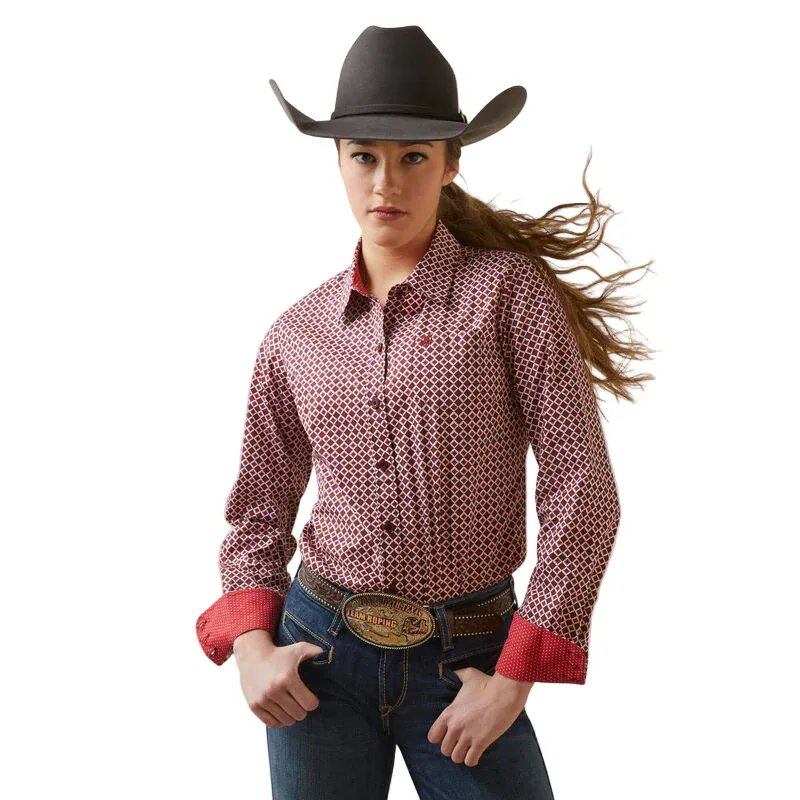Ariat Women's Wrinkle Resist Kirby Stretch Shirt - Raleigh Geo, Size: 1X