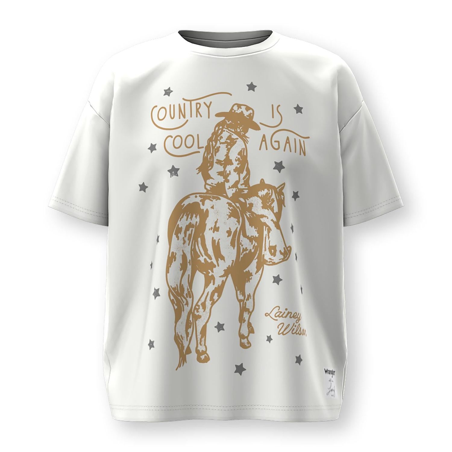 Wrangler Women's Lainey Wilson Short Sleeve Country Cool Tee Shirt- White