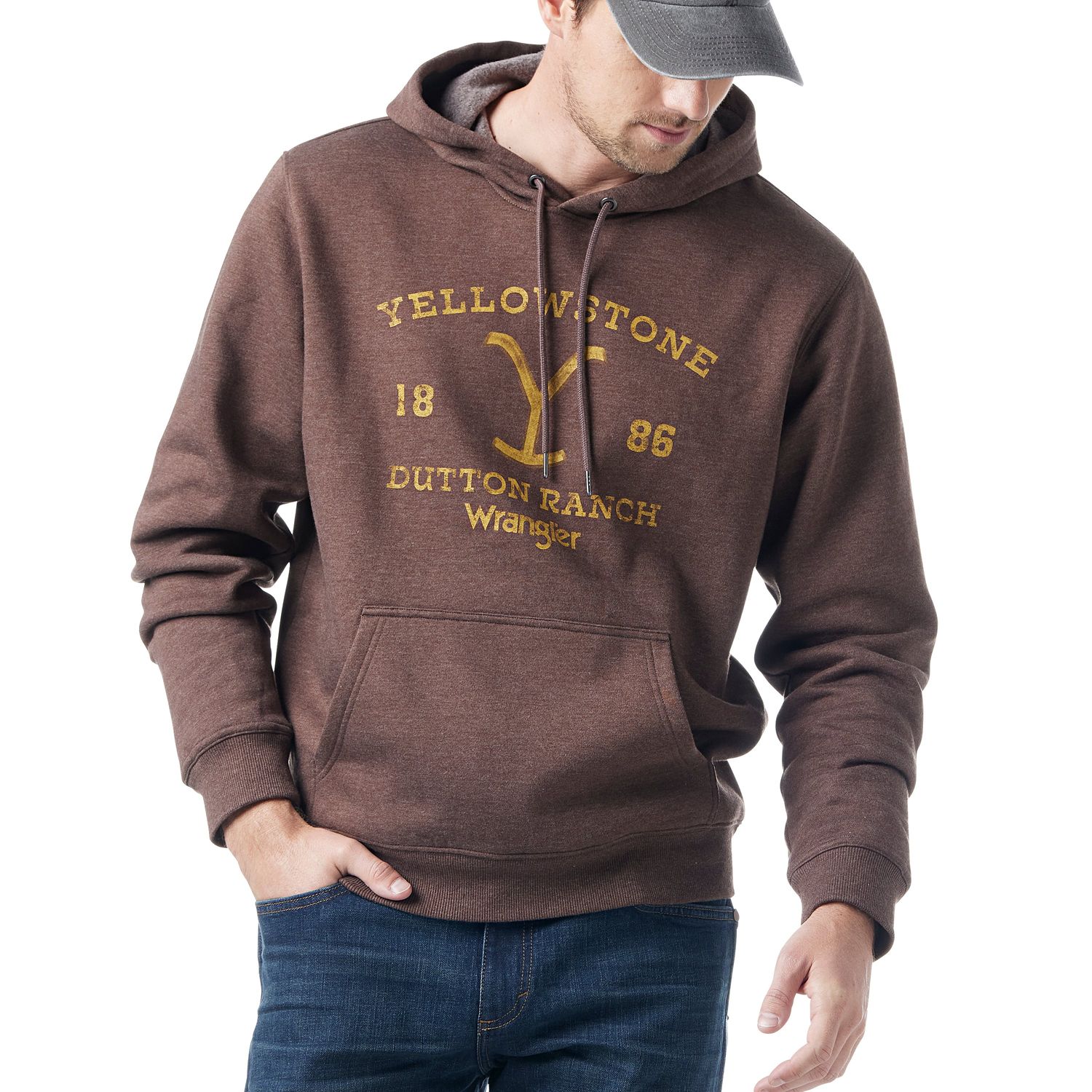 Wrangler Mens Graphic Hoodie Yellowstone Dutton Ranch