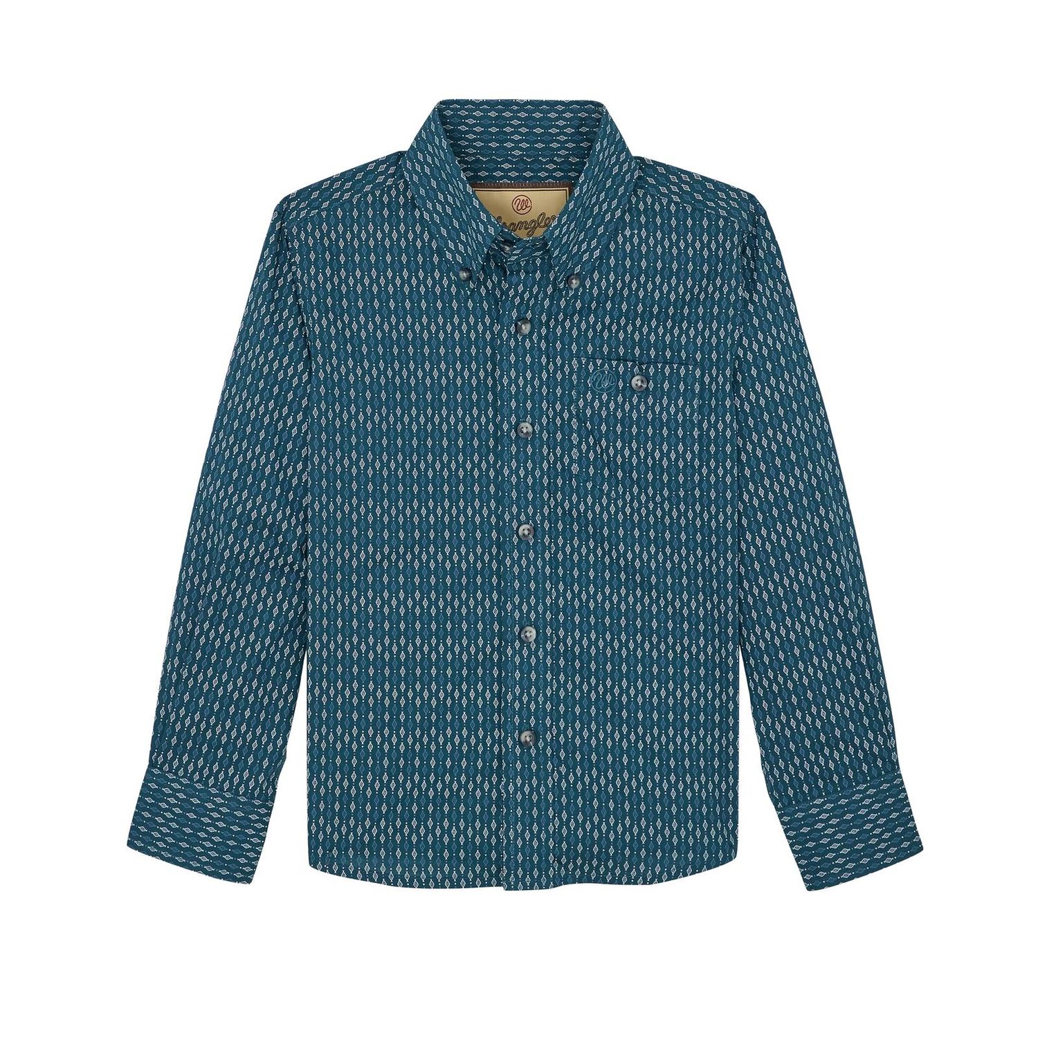 Wrangler Boy's Classic Long Sleeve Shirt - Blue