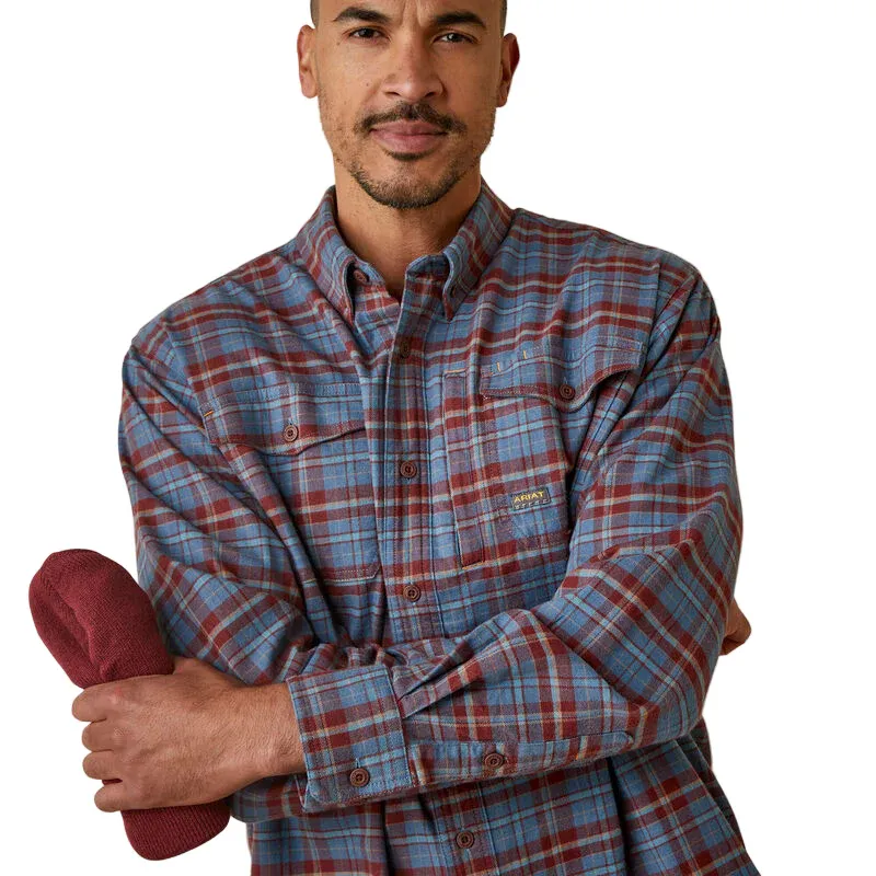 Ariat Men's Rebar Flannel DuraStretch Work Shirt - New Maroon, Size: 3XL