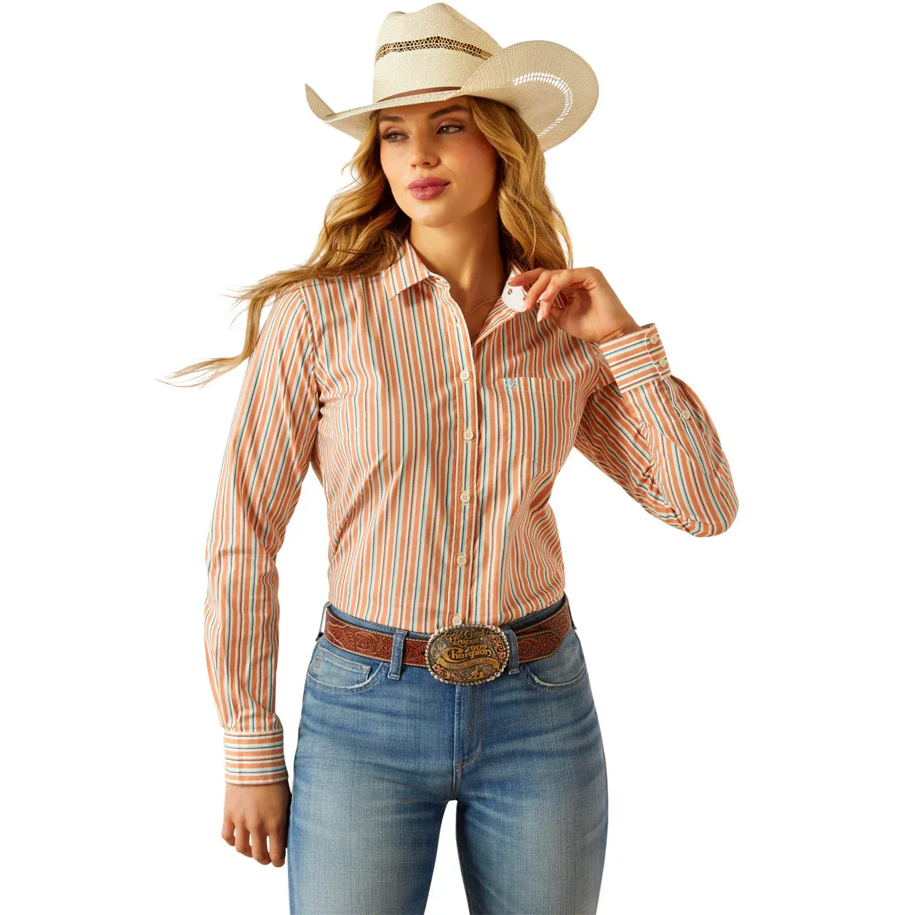 Ariat Women's Kirby Stretch Long Sleeve Shirt - Malia Stripe, Size: XS