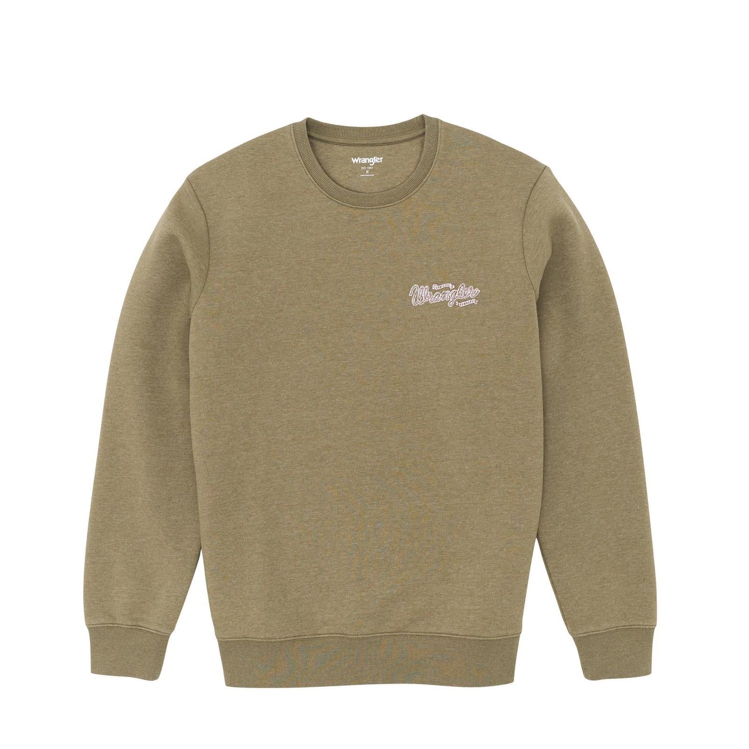 Wrangler Men's Graphic Long Sleeve Regular Fit Sweatshirt- Burnt Olive