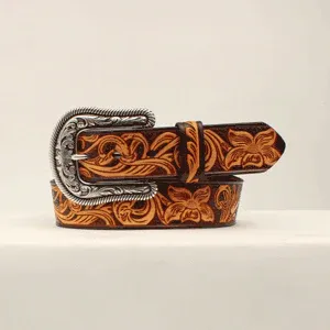 Ariat Womens Leather Embossed Floral Belt