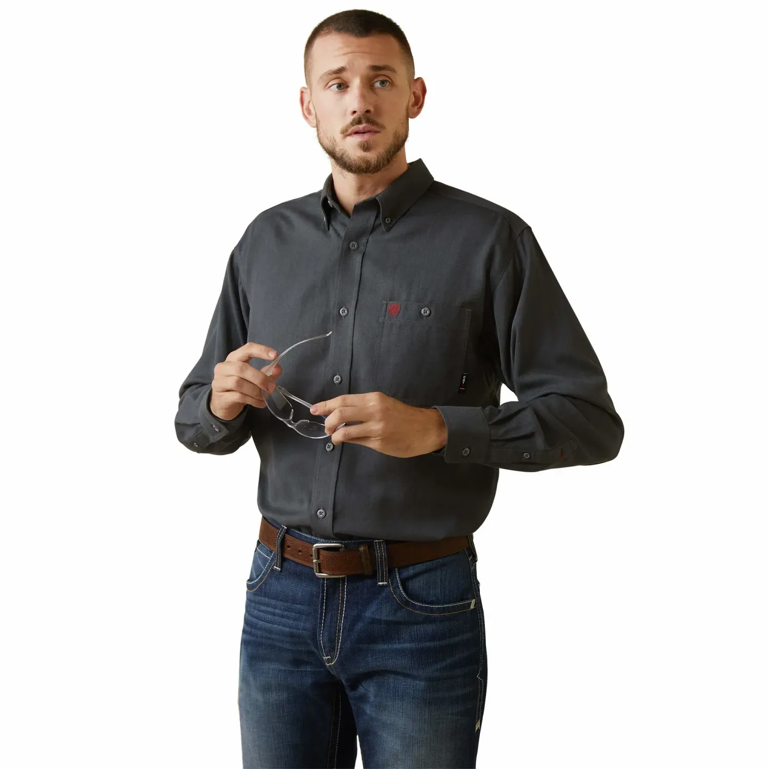 Ariat Mens FR Air Inherent Work Shirt - Charcoal Heather, Size: 3XLT