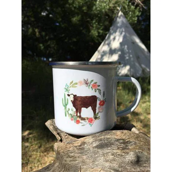 Camp Mug, Style: Cactus Wreath Calf