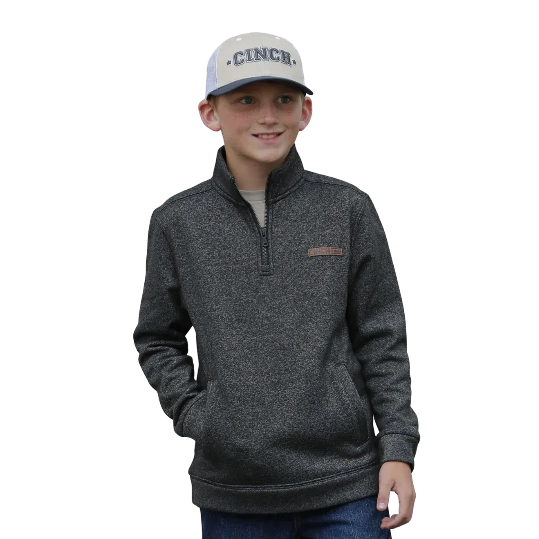 Cinch Boy's 1/2 Zip Pullover - Black