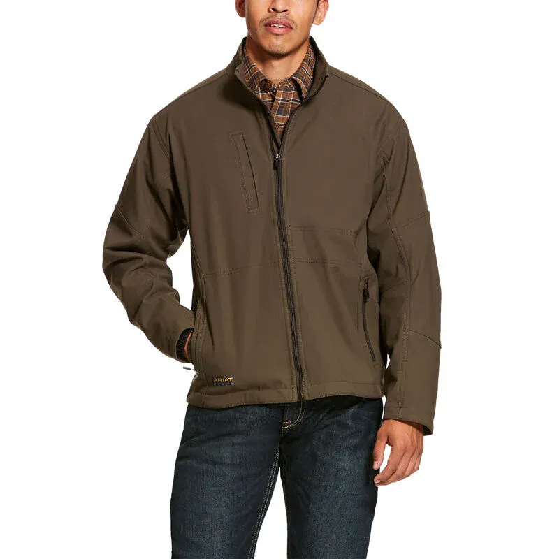 Ariat Men's Rebar STR Canvas Softshell Jacket - Wren, Size: 3XLT