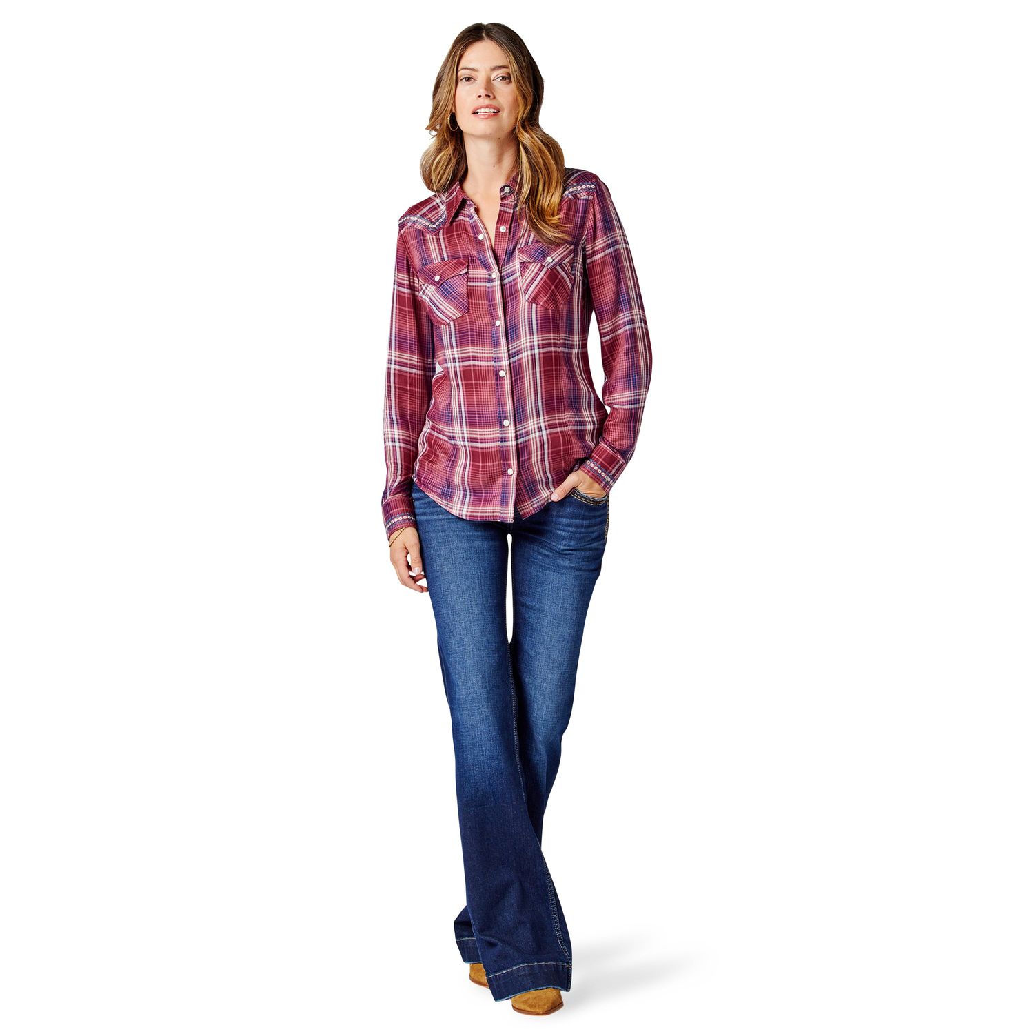 Wrangler Womens Retro LS Snap Shirt - Cru