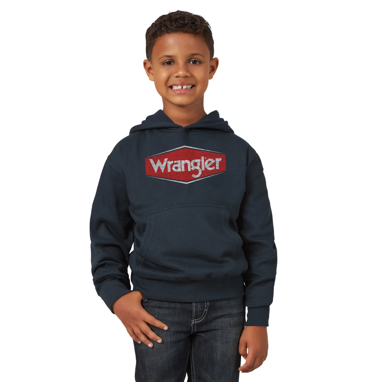 Wrangler Boys Western Hoodie Navy, Size: 6