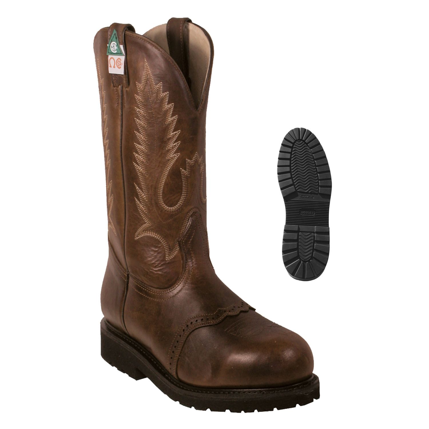 Boulet Men's Steel Toe Work Boots - Grizzly Mountain