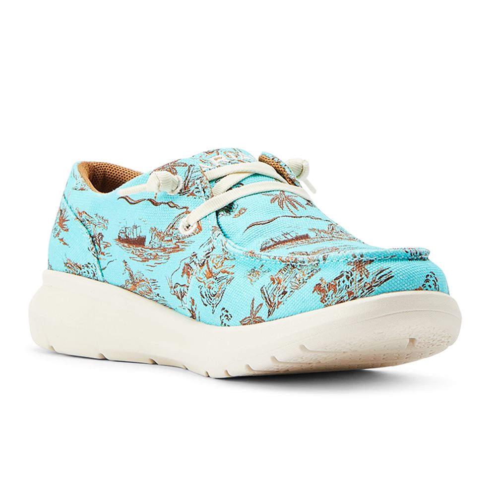 Ariat Women's Hilo Western Aloha Shoes - Turquoise Paniola Print **FINAL SALE**