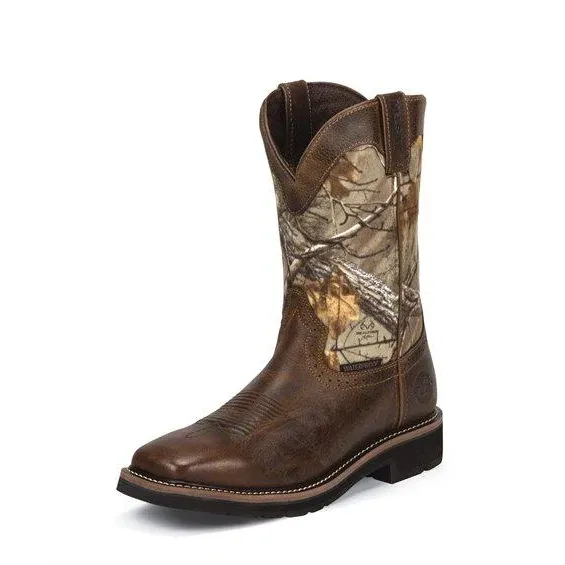 Justin Work Men's Trekker Waterproof Work Boot - Camo, Size: 6, Width: EE