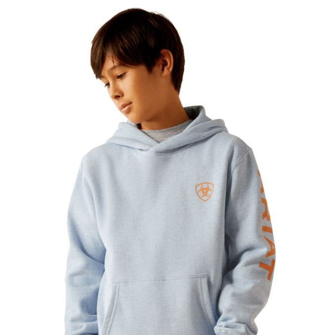 Ariat Boy's Logo Hood - Light Blue Heather