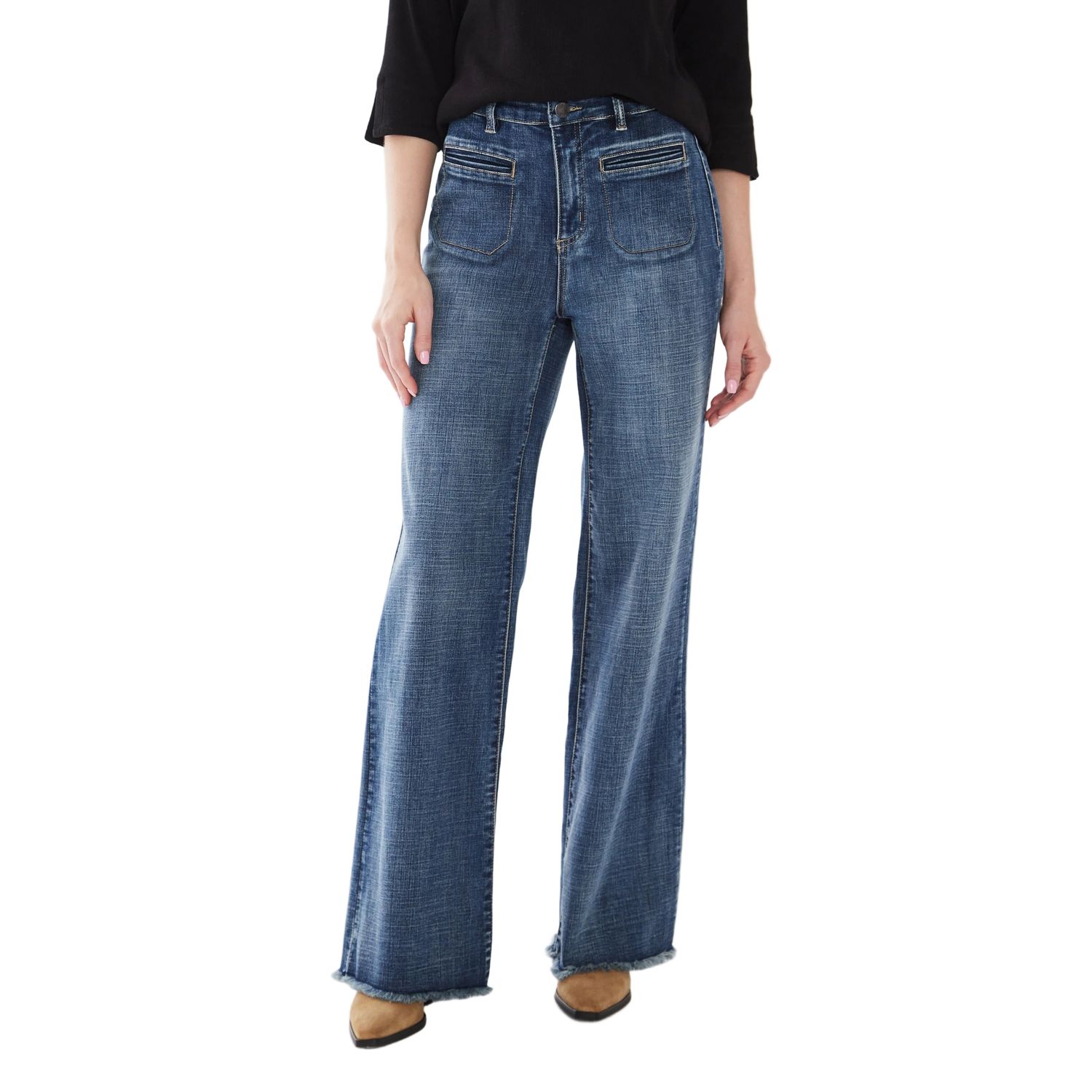FDJ Women's Suzanne Wide Leg Jeans - Medium Dark Wash