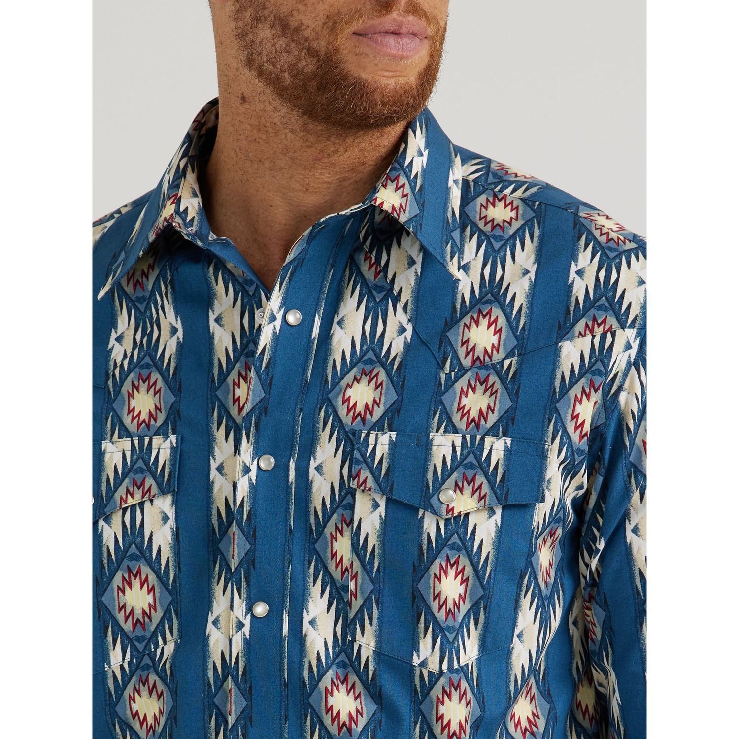 Wrangler Men's Long Sleeve Checotah Shirt - Blue