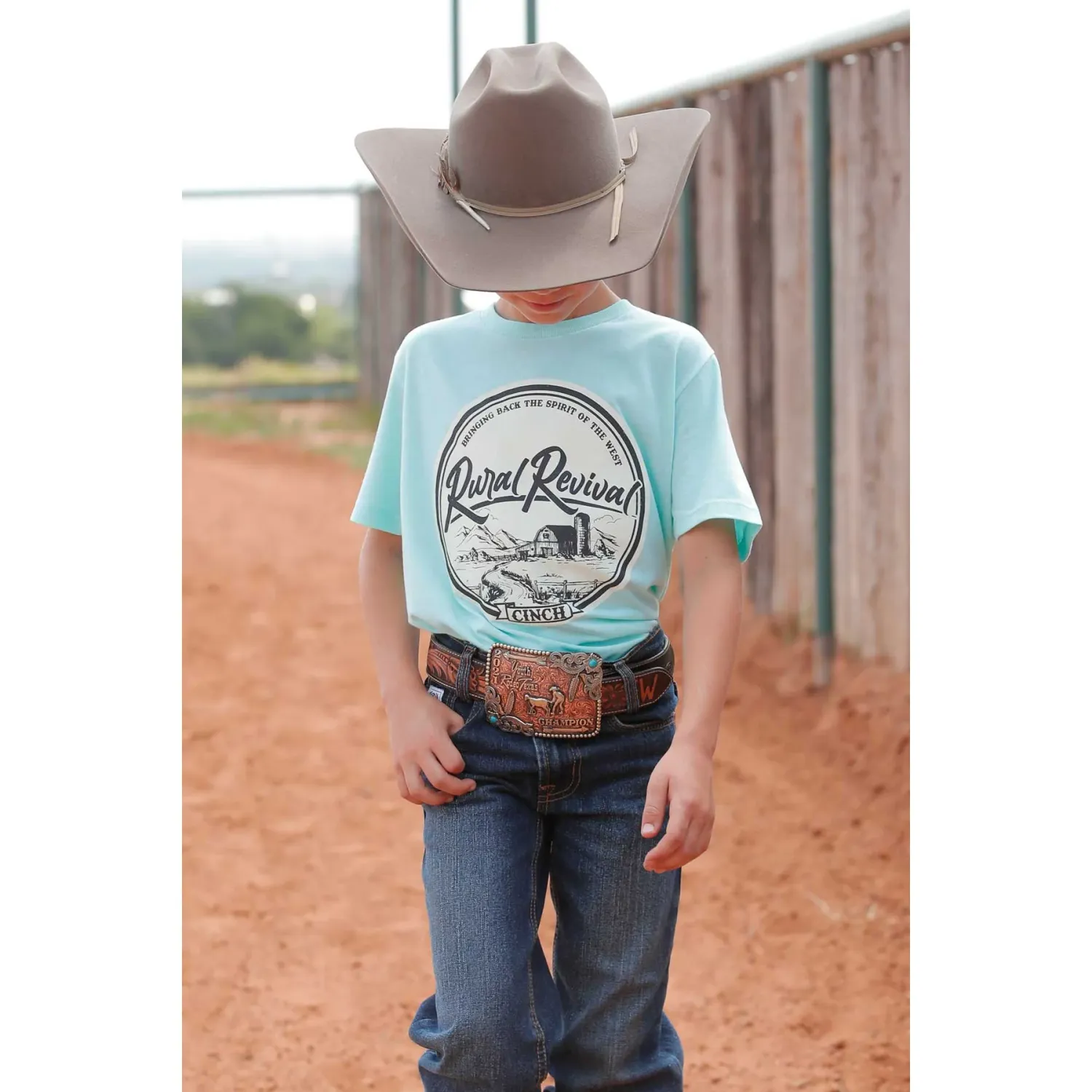 Cinch Boy's Short Sleeve Tee - Light Blue - MTT7670143