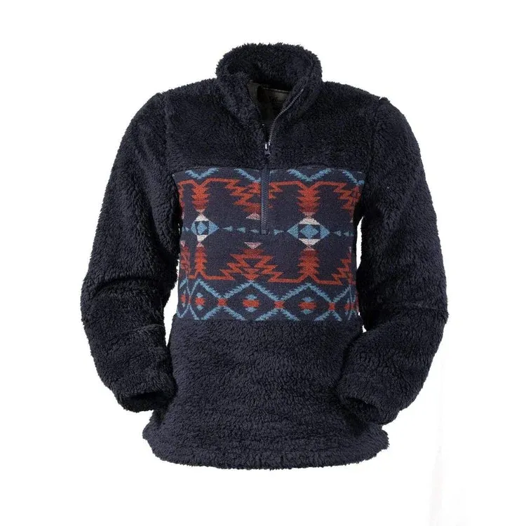 Outback Women's Abagail Henley Pullover, Color: Black, Size: 1X