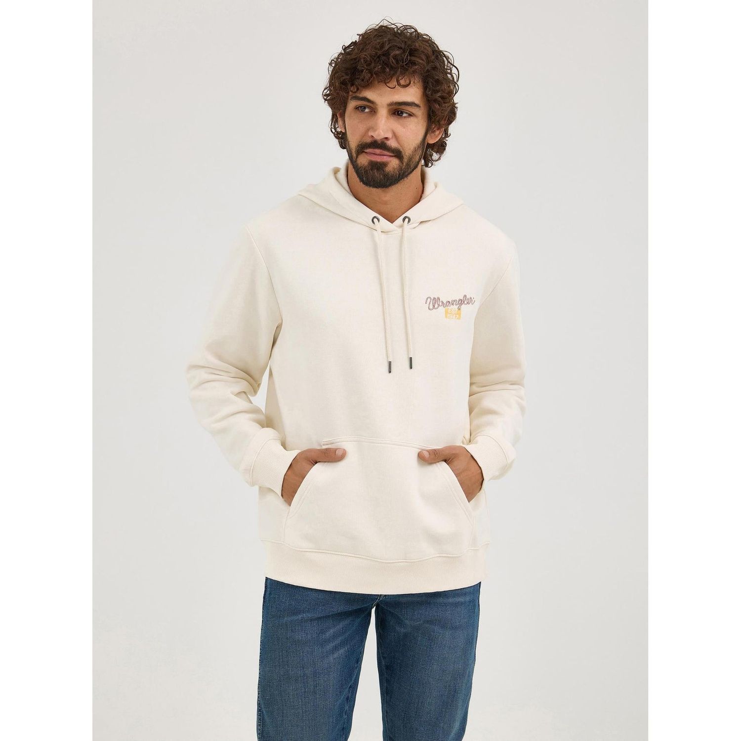 Wrangler® Men's Western Long Sleeve Hoodie - Antique White