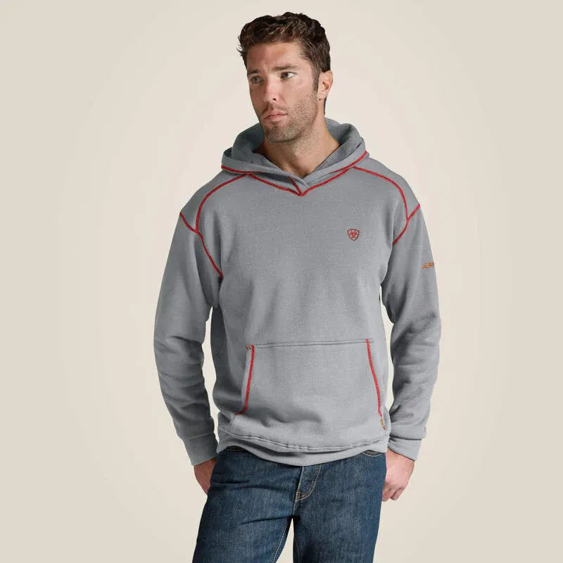 Ariat Men's Fire Resistant Polartec Hoodie - Heather Grey, Size: S
