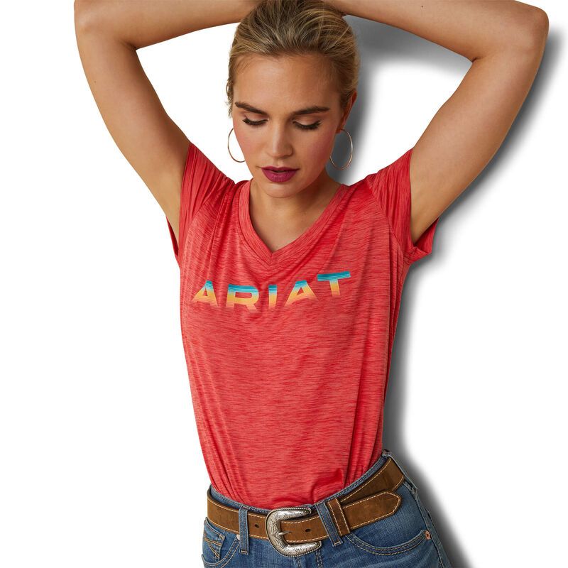 Ariat Women's Laguna Logo Top - Aura Orange