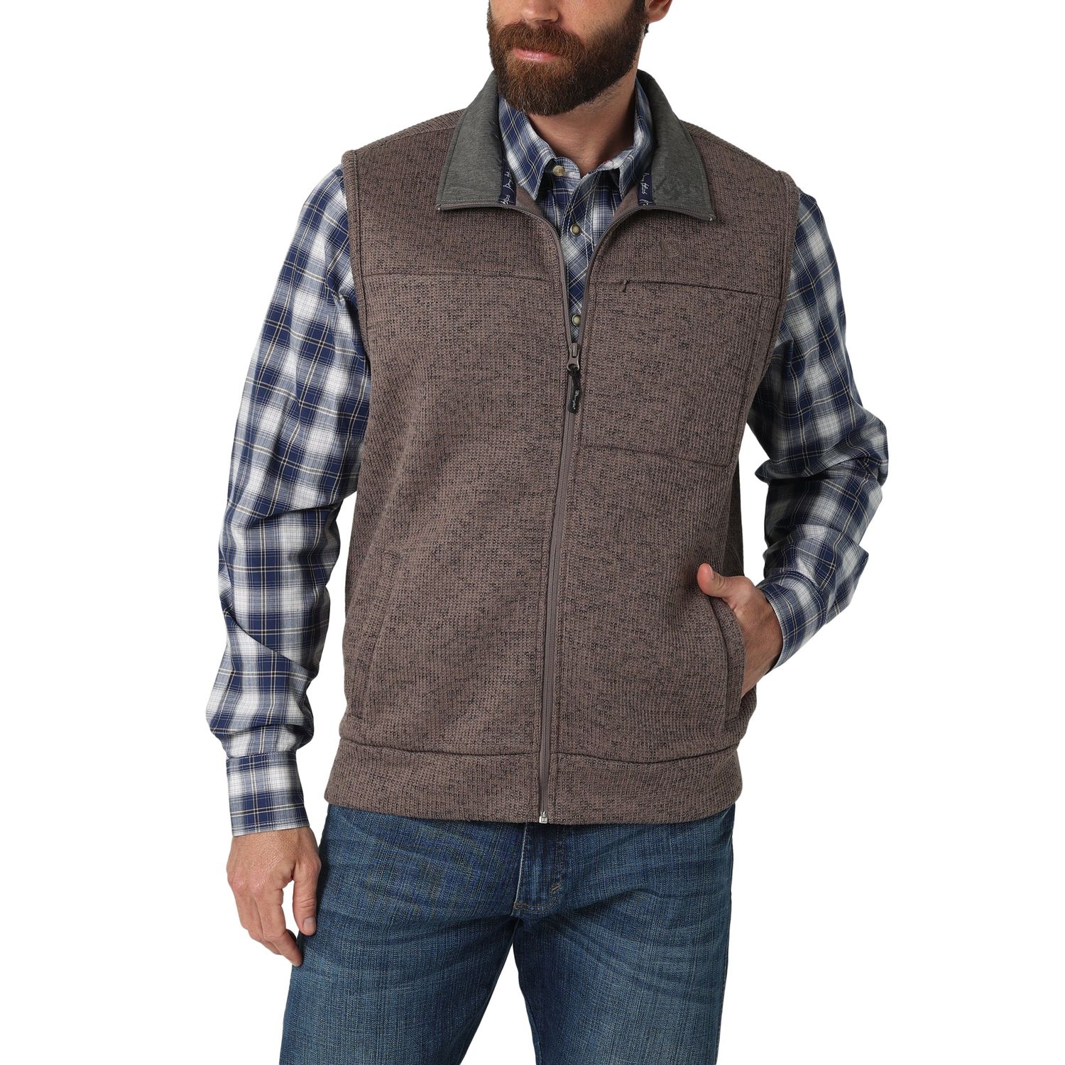 Wrangler Mens GS Knit Vest - Heather Brown