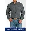 Cinch Men's Long Sleeve Patterned Geometric Pattern Shirt - Black