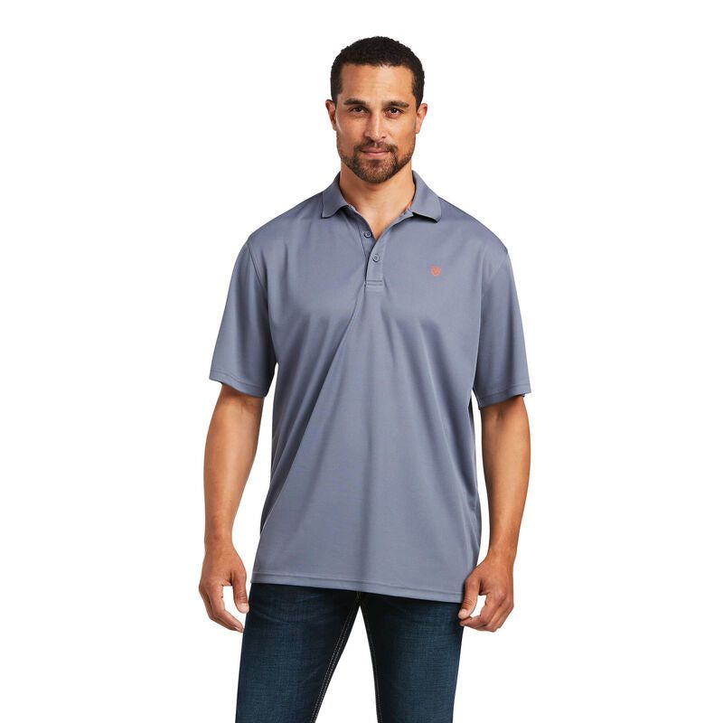 Ariat Mens TEK SS Polo Shirt Folkstone Grey
